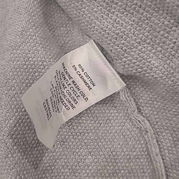 NORDSTORM Cashmere Blend Light Gray Chunky Zip Up XL Sweater - Picture 3 of 6